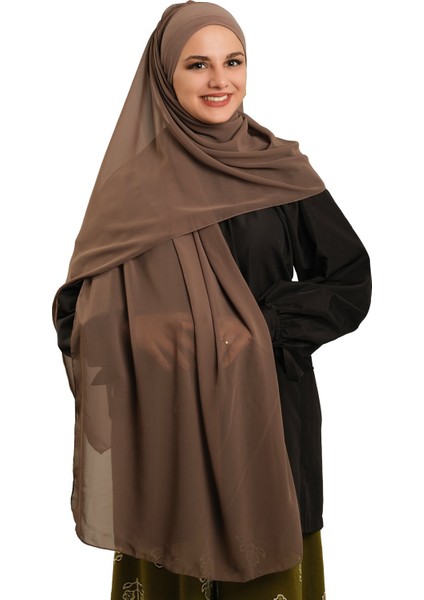 Vizon Pratik Hazır Geçmeli Bone Şal Şifon Düz 2506_10 indirimleri