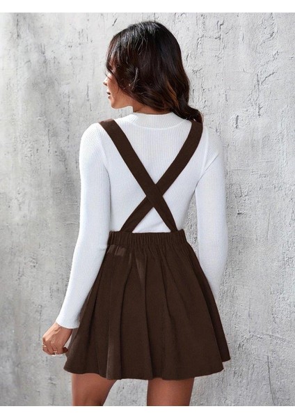 Kadın Askılı Sırttan Çapraz Detaylı Kısa Kiloş Kadife Mini Elbise modelleri