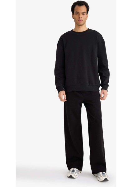 Wide Leg Geniş Bol Paça Beli Bağcıklı Pike Eşofman Altı F8524AX25AU