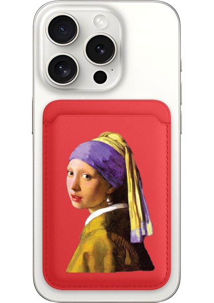 iPhone 11 12 13 14 15 16 17 Pro Max Plus Air Magsafe Mıknatıslı Kırmızı Kartlık Inci Küpeli
