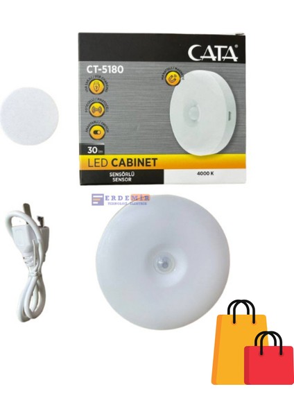Cata 5180 Orijinal Sensörlü Mıknatıslı Şarjlı LED Işık Tasarruflu Gün Işığı Yeni Ürün indirimleri