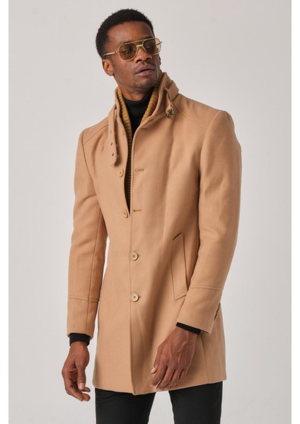 Erkek Kaşe Kaban – Çıkartılabilir Fermuarlı Ribanalı Yaka, Slim Fit Italyan Kesim, Şık ve Fonksiyonel Bej, Taba, Kahverengi, Gri, Siyah fırsatları