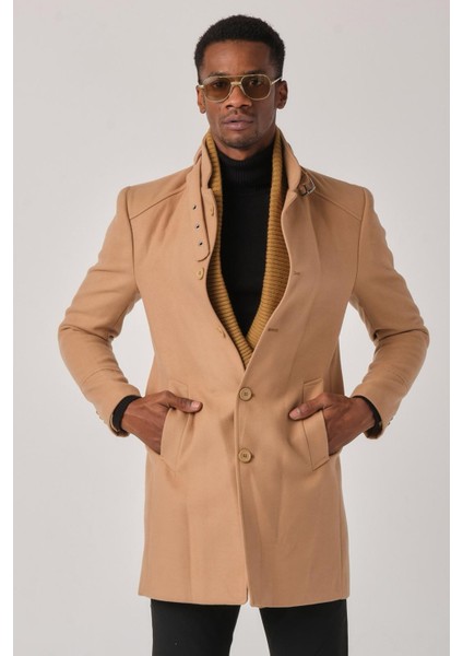 Erkek Kaşe Kaban – Çıkartılabilir Fermuarlı Ribanalı Yaka, Slim Fit Italyan Kesim, Şık ve Fonksiyonel Bej, Taba, Kahverengi, Gri, Siyah indirimleri