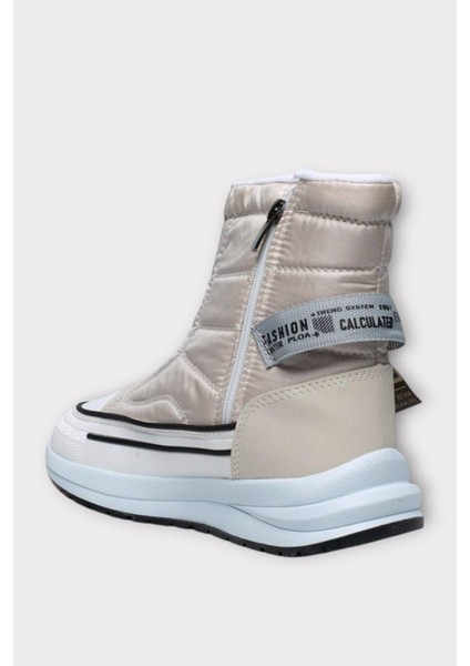 İçi Kürklü Kaydırmaz Taban Kadın Kar Botu BEJ modelleri