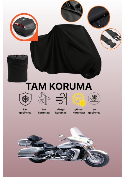 Siyah Arka Çanta Uyumlu Yamaha Virago Xv 250 Uyumlu Motosiklet Brandası, Koruyucu Örtü