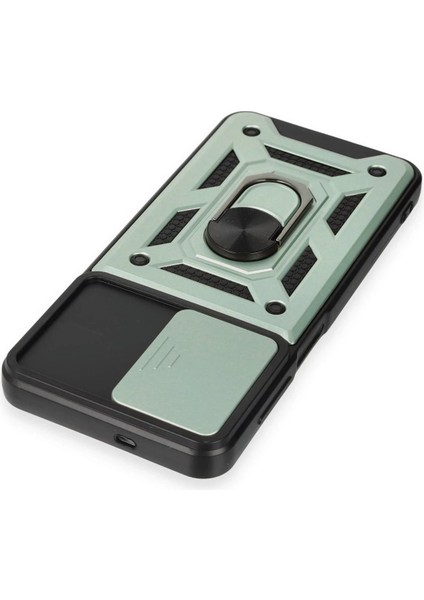 CPT16 Samsung Galaxy M14 5g Kılıf Pars Lens Yüzüklü Silikon - Yeşil