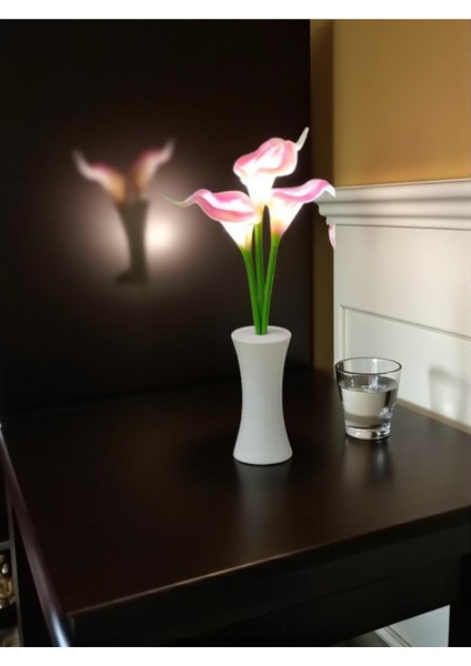 Pembe Zambak Tasarımlı Dekoratif LED Işıklı Lamba