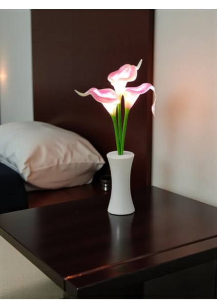 Pembe Zambak Tasarımlı Dekoratif LED Işıklı Lamba fiyatları