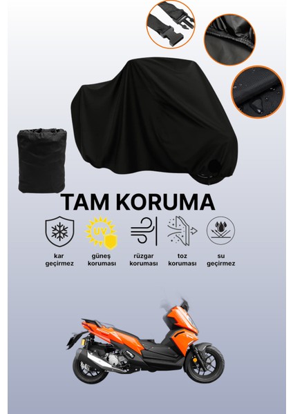 Siyah Yuki Defender Maxi Adv Uyumlu Motor Branda, Koruyucu Örtü, Motosiklet Brandası