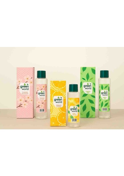 Kolonya Seti 3'lü ( Kiraz Çiçeği Mandalina Yeşil Çay )