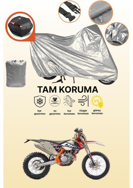 Gri Arka Çanta Uyumlu Ktm 450 Exc-F Six Days Uyumlu Motor Brandası, Koruyucu Örtü