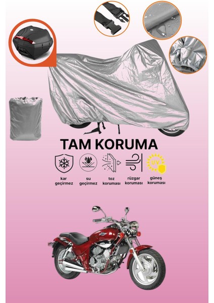 Gri Arka Çanta Uyumlu Kymco Venox 250 Uyumlu Motor Brandası, Koruyucu Örtü