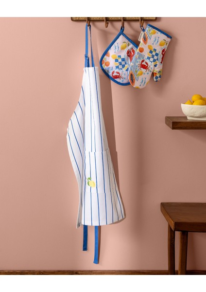 La Mer Vintage 3'lü Mutfak Seti - Mavi