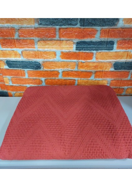2 Adet Şaheser %100 Pamuk Çift Kişilik Pike 240X220 (Tek Pike)-Brick Red fiyatları