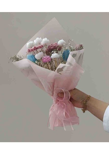 El Yapımı Mum Çiçek Buketi | Özel Gün Hediyesi