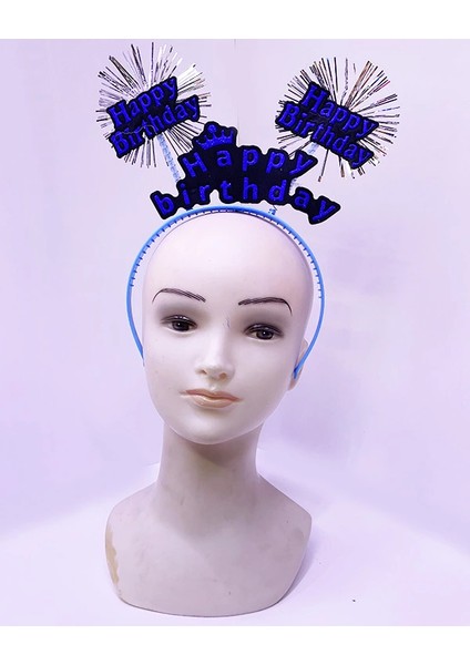 Happy Birthday Neon Mavi Doğum Günü Tacı