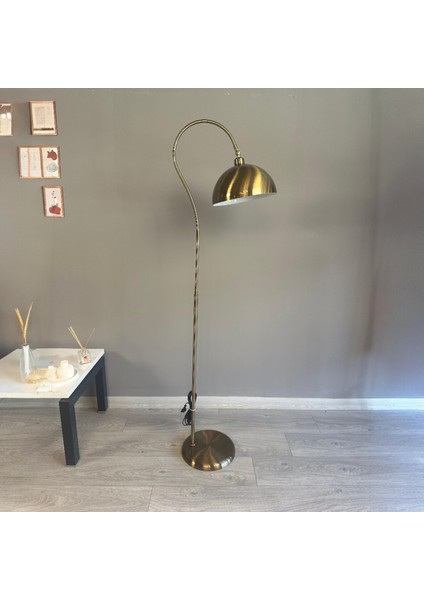 Eskitme Renk Lambader Modern Dekoratif Metal Oturma Odası Çalışma Odası Zemin Lambası