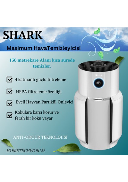 Clean Sense Iq Hava Temizleyicisi Max ,evcil Hayvan Tüyü, Toz, Virüs ve Kötü Koku Yok Eder