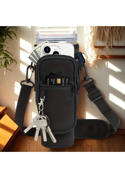 Stanley Quencher Pipetli 1.18 Lt Termos Kılıfı Omuz Askılı Termos Çanta Fermuarlı Cepli Kılıf Çanta