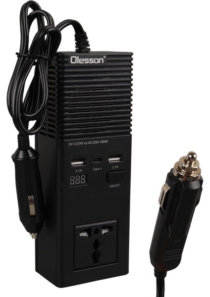 1665 Dc 12-24V 200W Oto Araç Power Inverter