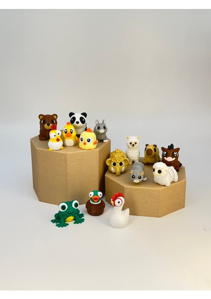 Sevimli Hayvan Figür Oyuncaklar | 15’ Li Paket | Organik, Hareketli, Eklemli ve Eğitici | 5-7cm fiyatları