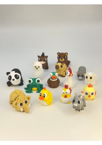 Sevimli Hayvan Figür Oyuncaklar | 15’ Li Paket | Organik, Hareketli, Eklemli ve Eğitici | 5-7cm fırsatları