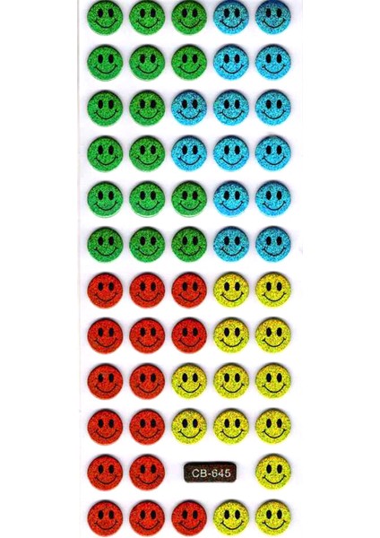 Sticker Kabartmalı Sticker Defter Planlayıcı Etiket (CB645) 16X7 Cm- Renkli Gülenyüz fiyatları