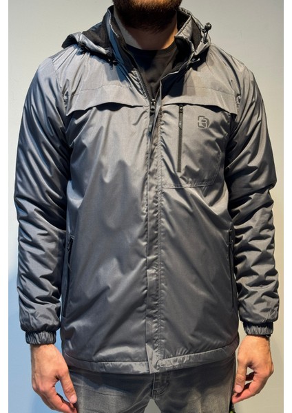 Erkek Kapüşonlu Cep Detaylı Içi Polar Kışlık Mont 2540 Füme fiyatları