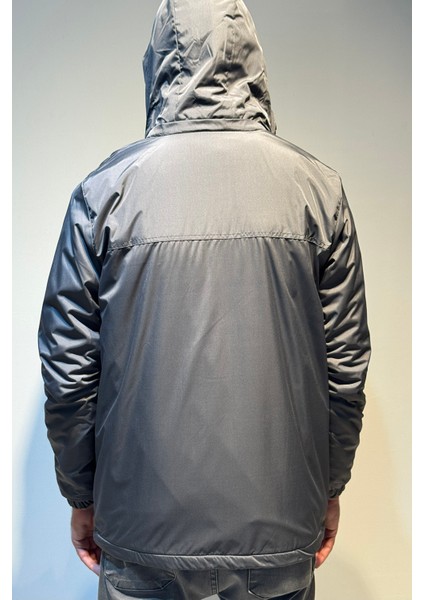 Erkek Kapüşonlu Cep Detaylı Içi Polar Kışlık Mont 2540 Füme indirimleri