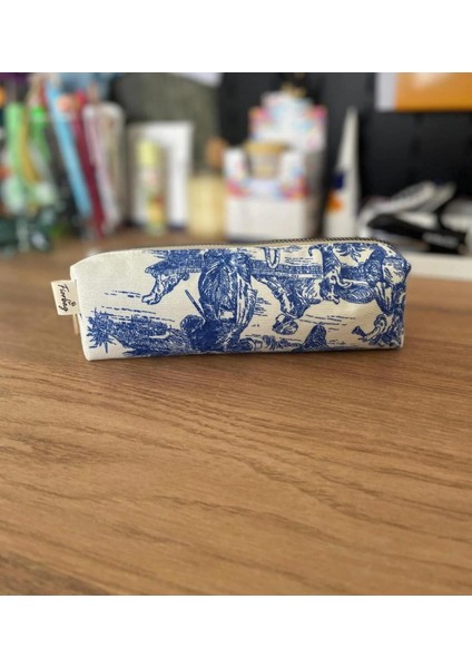 Vintage Desenli Astarlı Tek Bölmeli Kalemlik -El Yapımı fiyatları