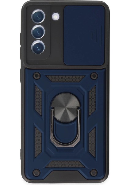 Samsung Galaxy S21 Fe Kılıf Pars Lens Yüzüklü Silikon - Lacivert - MRS1300-7197