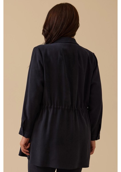 Kadın Büyük Beden Pul Işlemeli Bağcıklı Kap 4002 Lacivert fırsatları