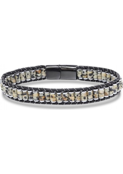 Dalmaçya Jasper & Hematit Çelik Örgülü Deri Bileklik 9592B22D3 fırsatları