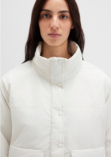 Su Itici Dik Yaka Ekru Ceket 1110618-71609