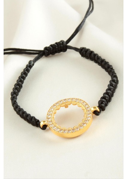 Çeyrek Altın Koyulabilir Makrome Örgülü Bileklik