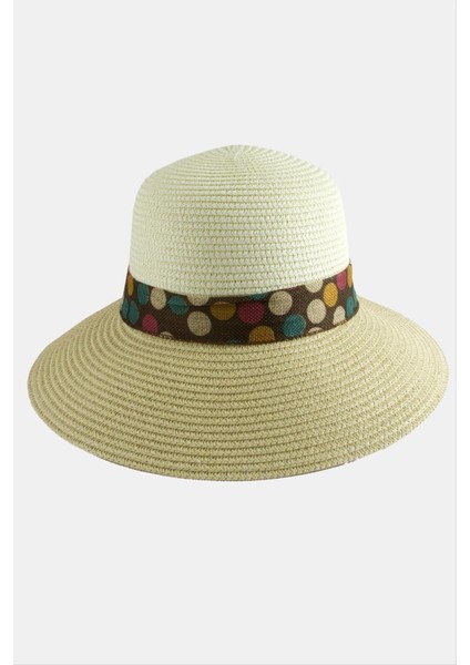 Benekli Fiyonglu Hasır Şapka