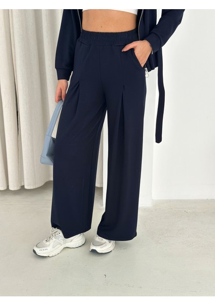 Tesettür Uyumlu Modal Kumaş Kemerli Fermuarlı Şık Günlük Takım / Modest Modal Tracksuit Set
