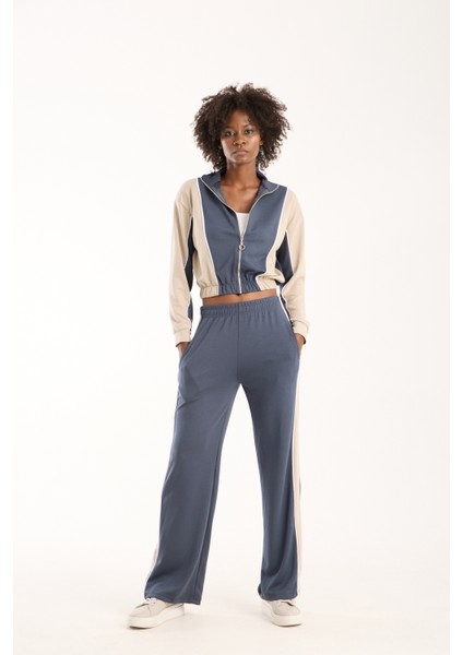 Urbnfıt Kadın Renk Bloklu Fermuarlı Rahat Kesim Eşofman Takımı / Women’s Relaxed Fit Tracksuit fiyatları