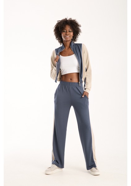 Urbnfıt Kadın Renk Bloklu Fermuarlı Rahat Kesim Eşofman Takımı / Women’s Relaxed Fit Tracksuit modelleri