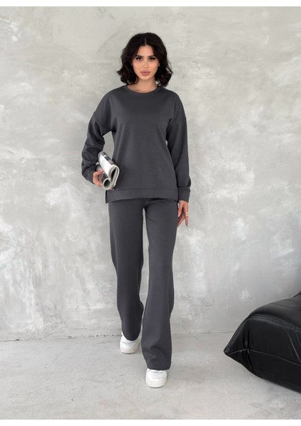 Kadin Basi?c Eşofman Takimi I?çi? Polarli Modal Kumaş