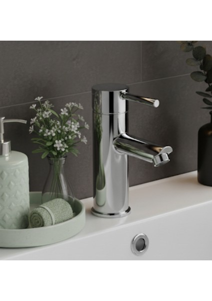 Lvabo Bataryası-Gümüş-Yuvarlak Gövde-Pirinç fiyatları