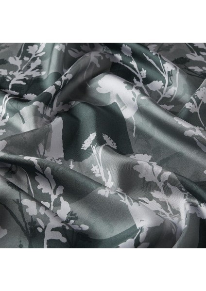 Ipekevi Vintage Silhouette Desenli Tivil Ipek Eşarp Çelik Gri fiyatları