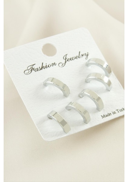 6 Adet Yarım Halka Küpe 1 cm