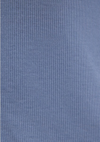 Düğme Detaylı Mavi Tişört 1613695-86802