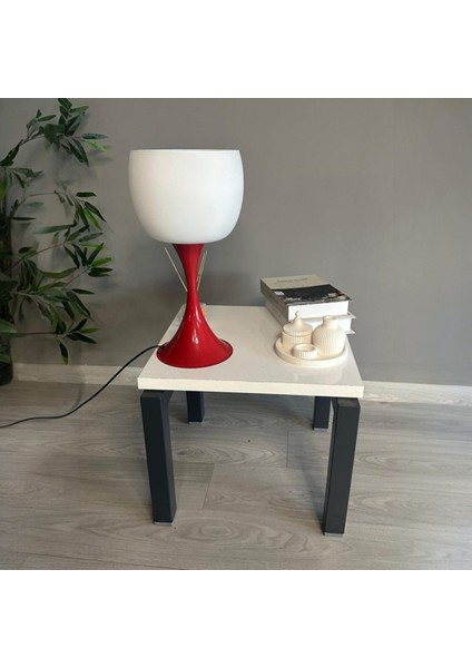 Pino Beyaz Cam Masa Lambası Dekoratif Abajur Çocuk Odası Başucu Lambası Okuma Lambası