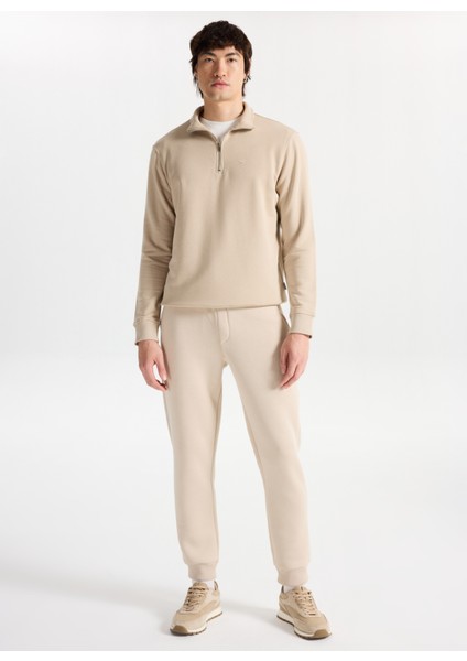 Fermuarlı Yaka Bej Erkek Sweatshırt M5WM-SWT1710 modelleri