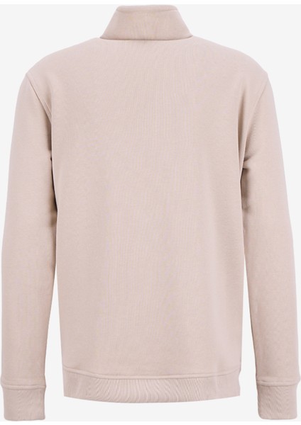 Fermuarlı Yaka Bej Erkek Sweatshırt M5WM-SWT1710