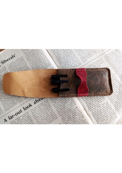 Crazy Gerçek Deri Özel Kalemleriniz Için Kalemlik ( 3*4 Kalem Için ) 28 cm \ 8 cm Büyük Boy NLU12 modelleri