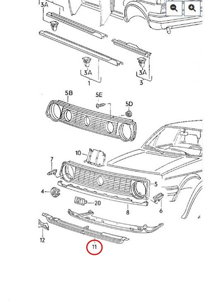 Vw Golf 2 Mk2 1983-1991 Ön Tampon Orta Izgara fırsatları