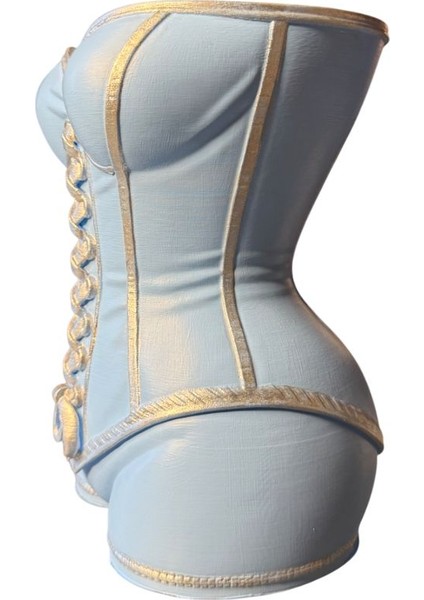 Dekoratif Kadın Büstü Şarap Şişesi Standı–estetik Tasarım–lüks Ev Dekoru(Mavi) indirimleri